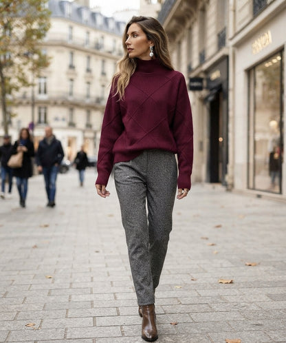 Pull en maille automne-hiver à manches longues