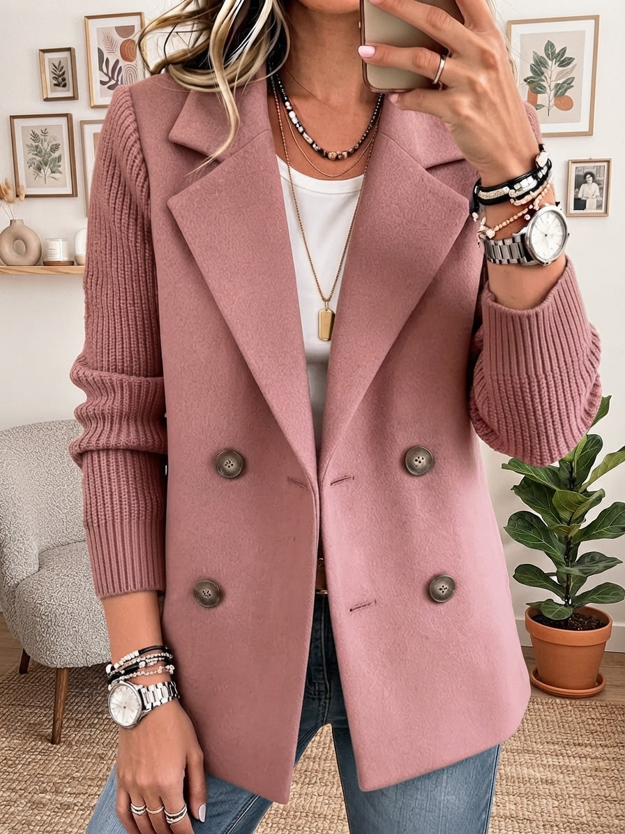 Blazer Élégant Aux Manches Côtelées