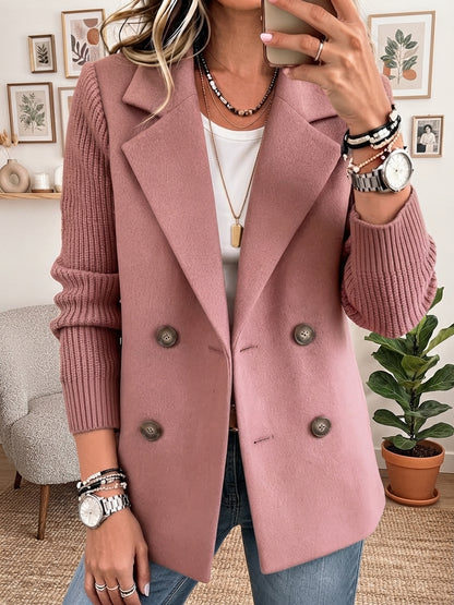 Blazer Élégant Aux Manches Côtelées
