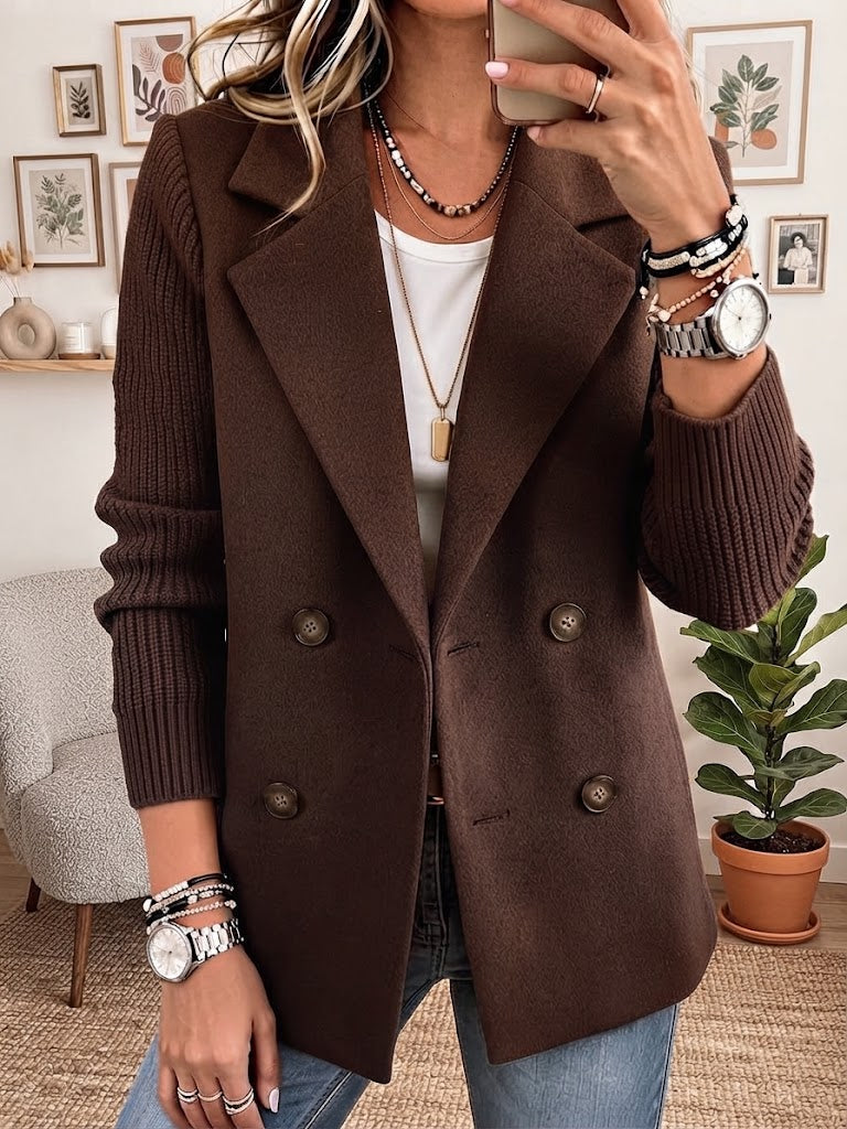 Blazer Élégant Aux Manches Côtelées