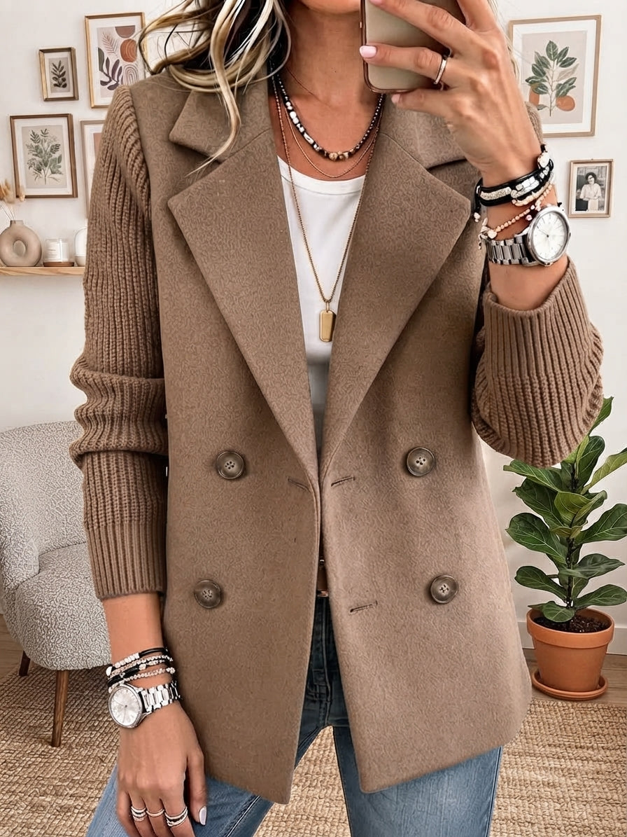 Blazer Élégant Aux Manches Côtelées
