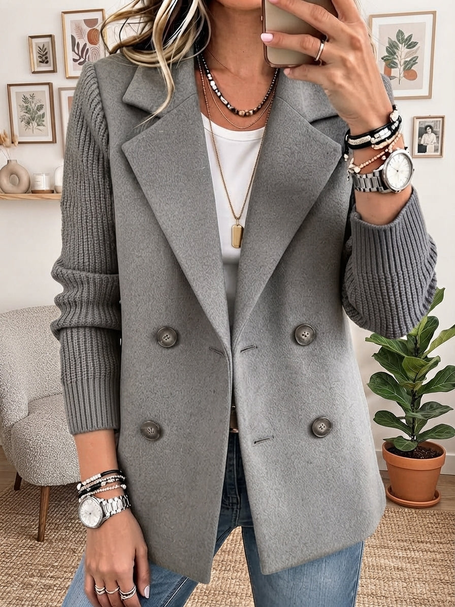 Blazer Élégant Aux Manches Côtelées