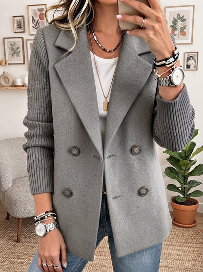 Blazer Élégant Aux Manches Côtelées
