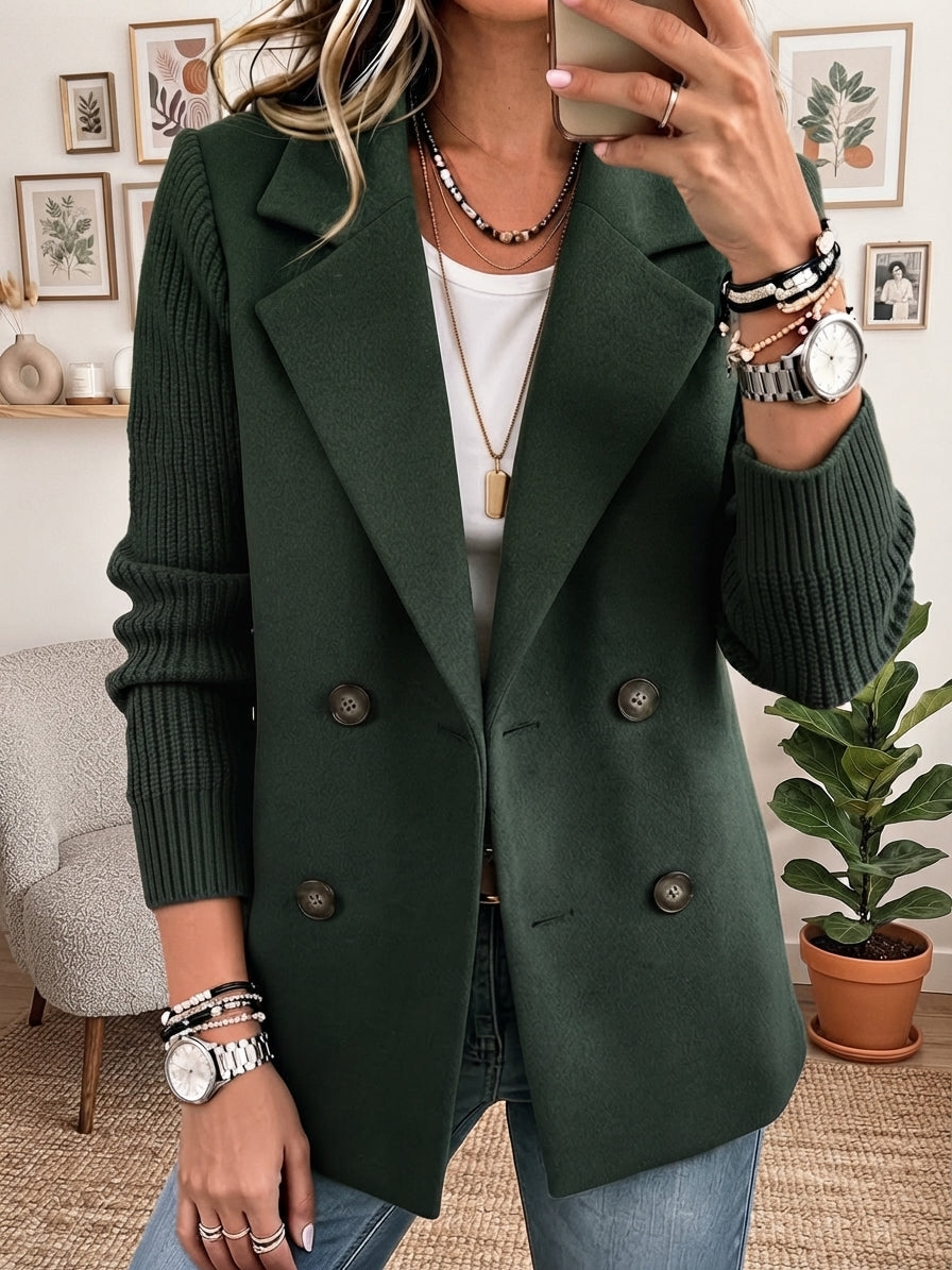 Blazer Élégant Aux Manches Côtelées