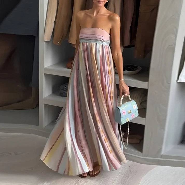 Robe Longue Bustier Plissée