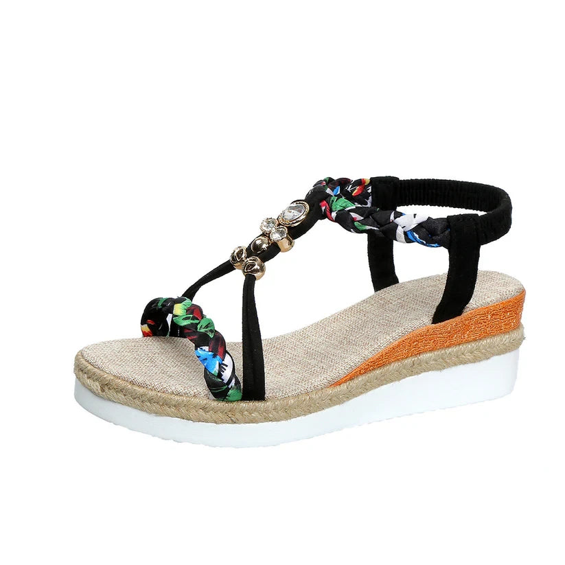 Sandales Tressées Élégantes Avec Bijoux