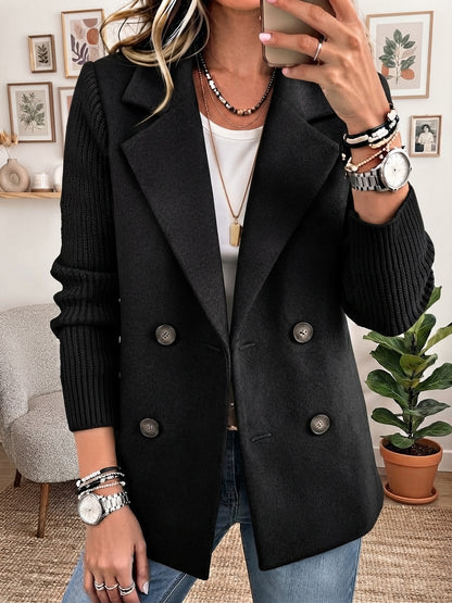 Blazer Élégant Aux Manches Côtelées