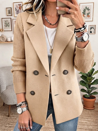 Blazer Élégant Aux Manches Côtelées