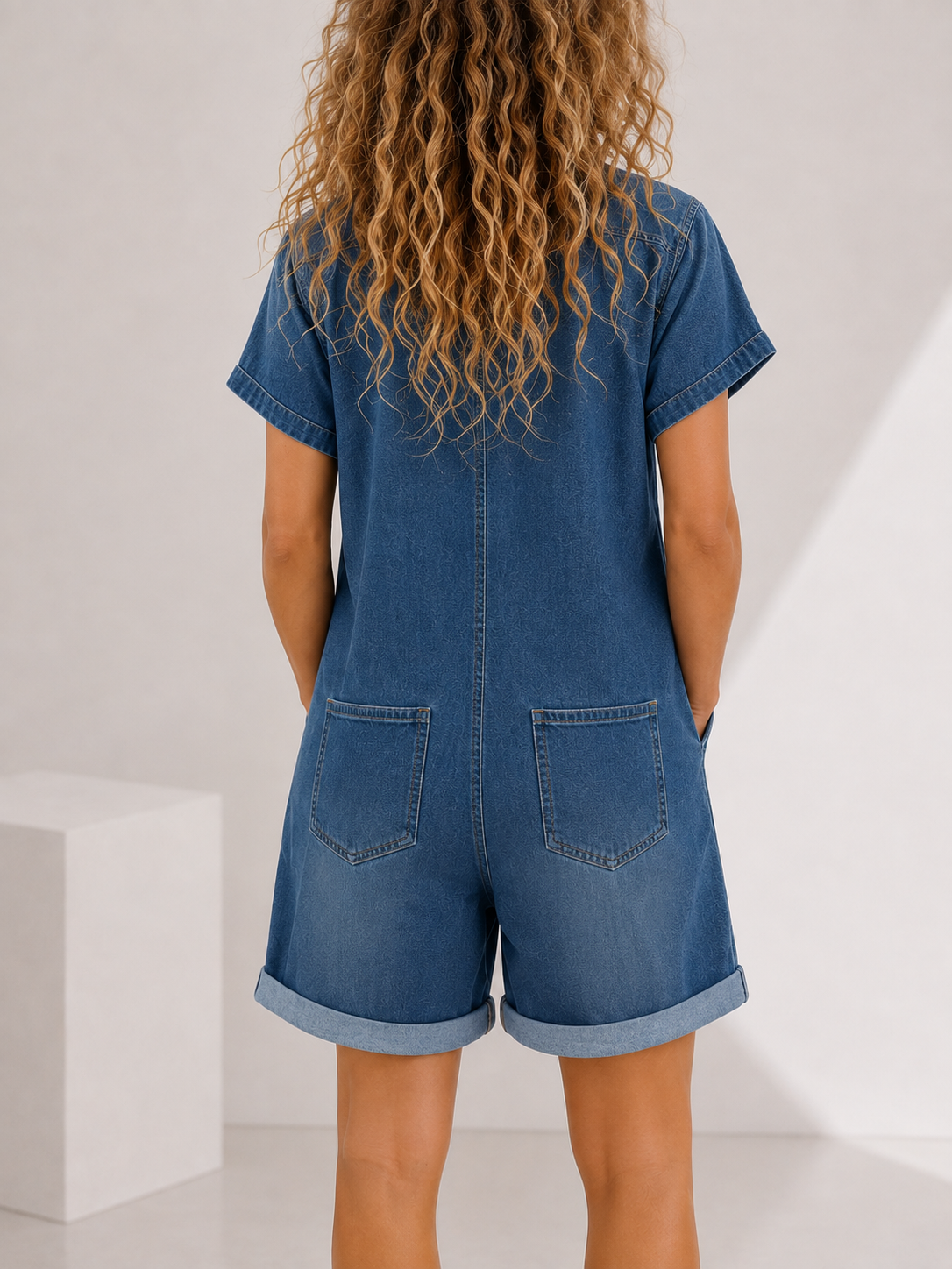 Combishort Denim avec Poches