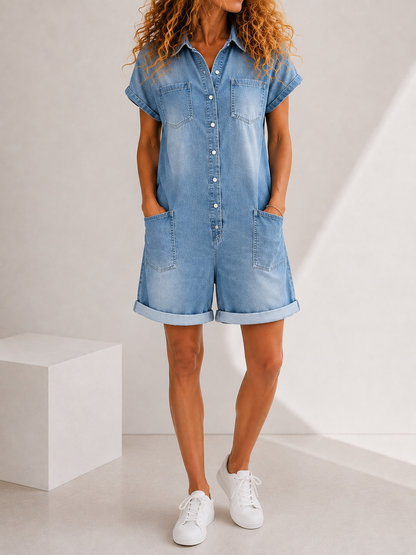 Combishort Denim avec Poches