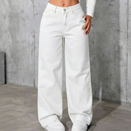 Pantalon Wide Leg Taille Haute – Coupe Élançant