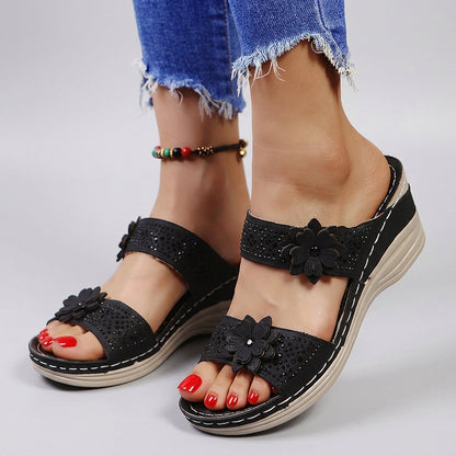 Sandales mules élégance Florale