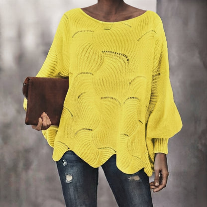 Pull Oversize Douillet en Maille Ajourée