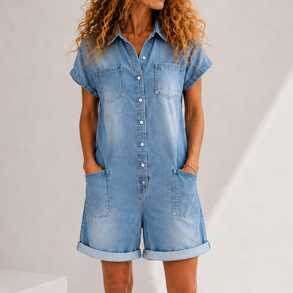 Combishort Denim avec Poches