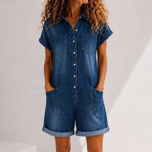 Combishort Denim avec Poches