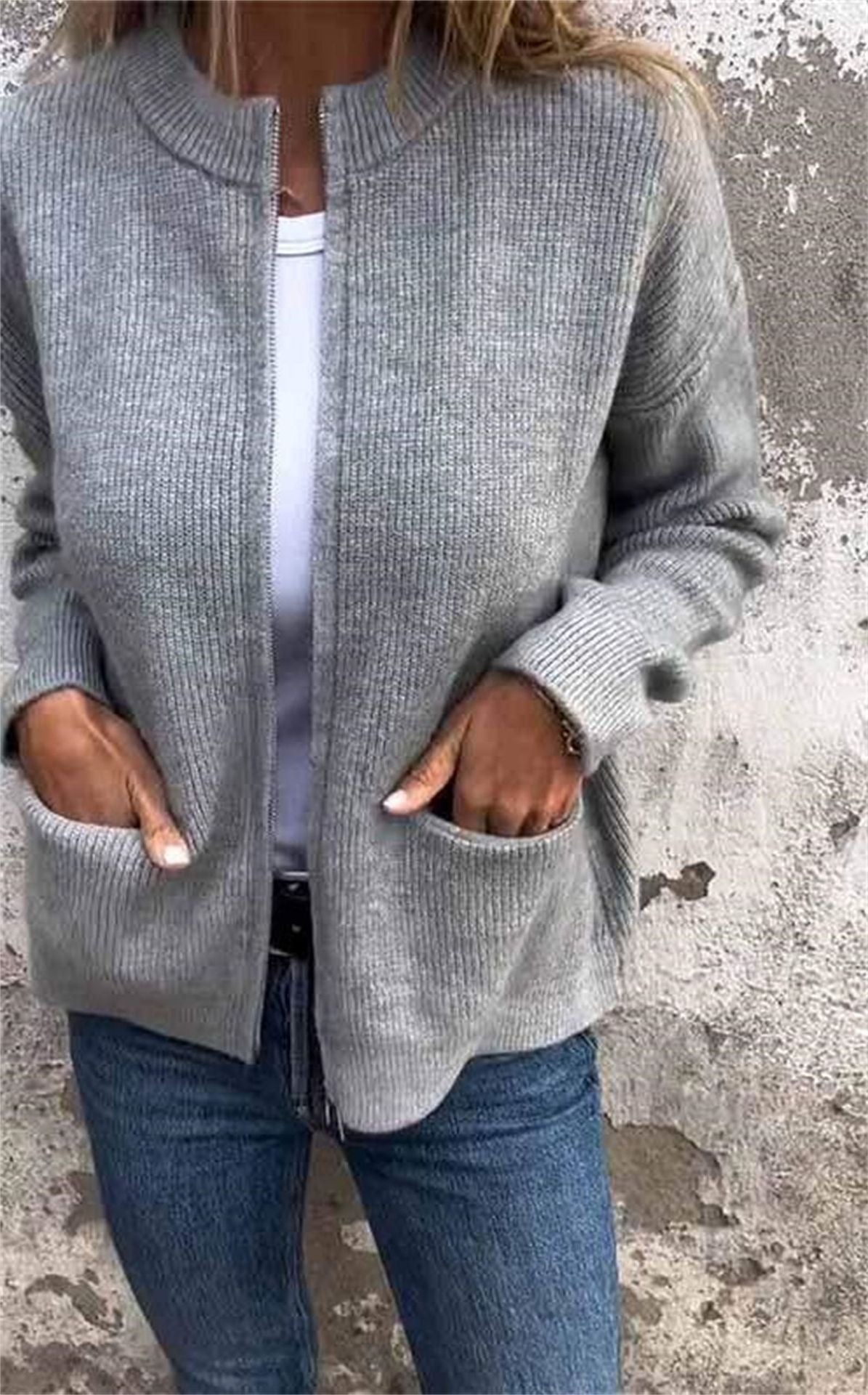 Cardigan Maille Zippée – Douceur & Coupe Moderne