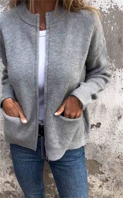 Cardigan Maille Zippée – Douceur & Coupe Moderne