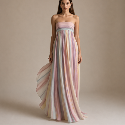 Robe Longue Bustier Plissée
